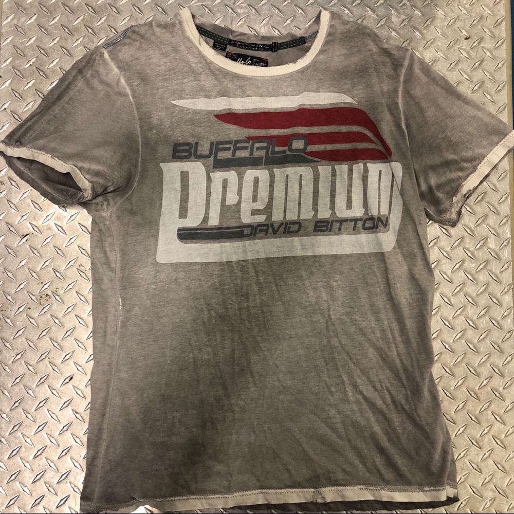 Buffalo David Bitton distressed shirt. Grey. Lg.